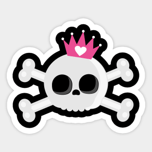 Cute Emo Skull with Crown Sticker